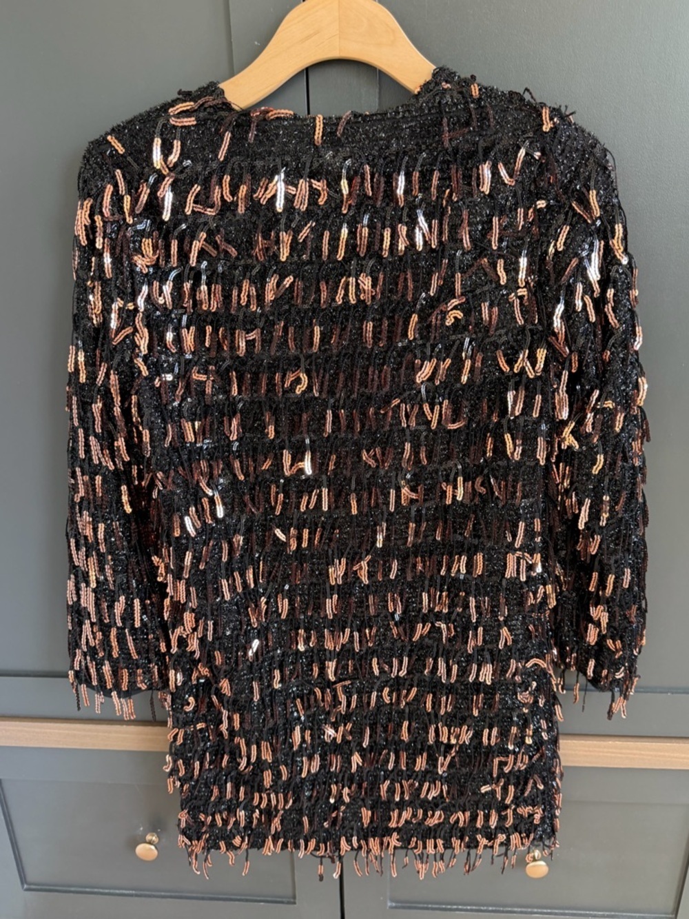 Zara | Black Sequin Fringe V-Neck Dress | XS - Picture 5 of 5